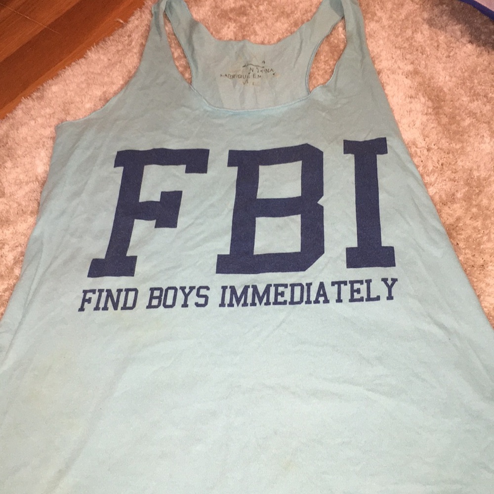 Blue FBI tank top
